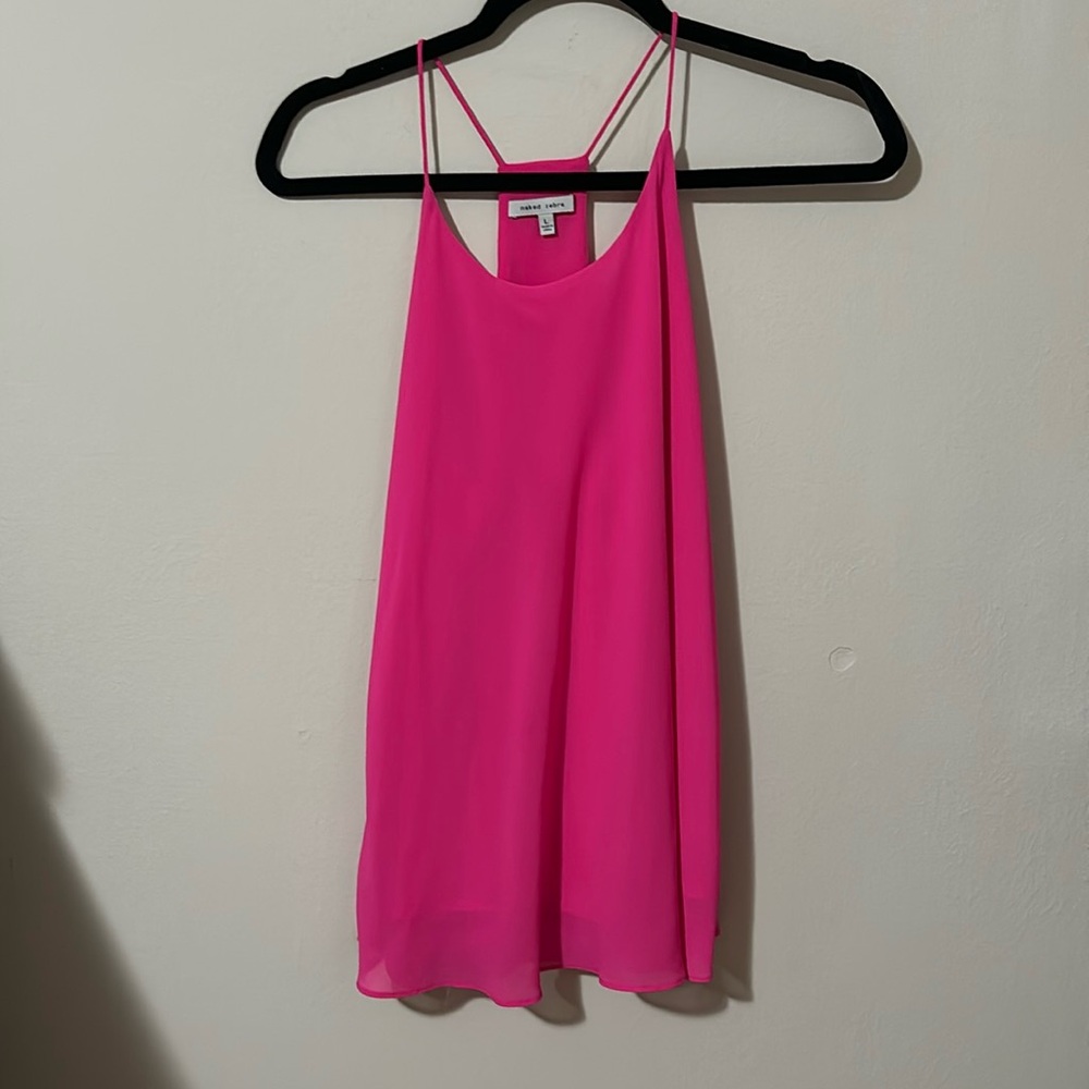 Naked Zebra Pink Sleeveless Camisole Blouse